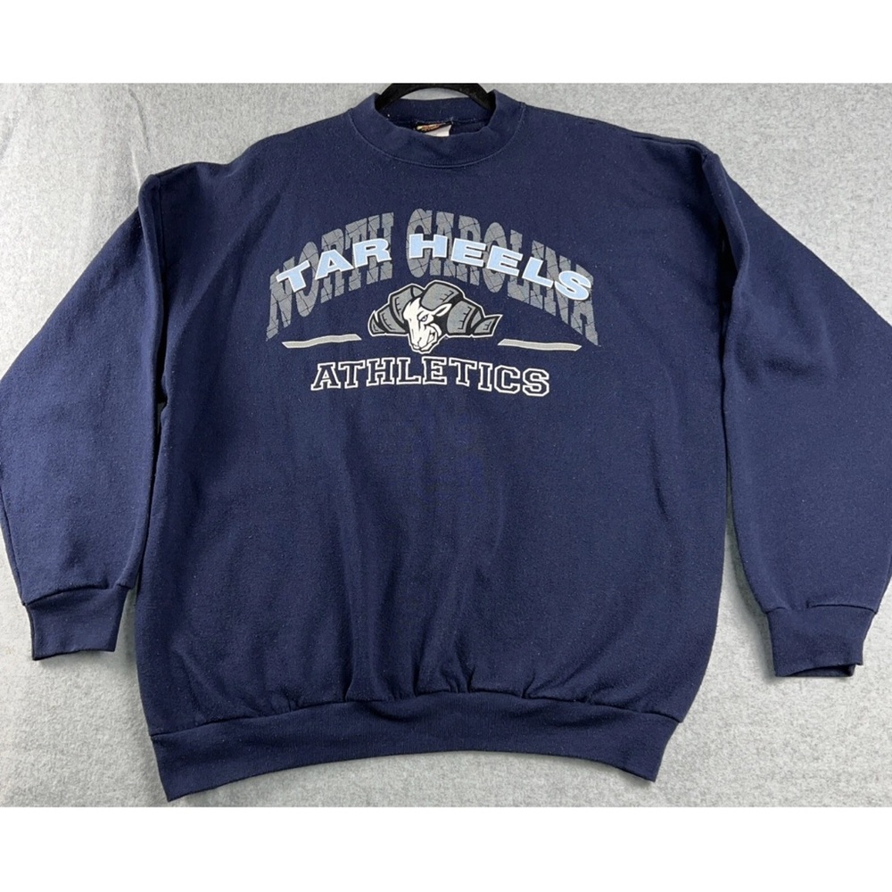 Vintage Sweatshirt UNC Tar Heels Size XL Unisex Crewneck Dark Blue Ramses TSI